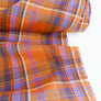 Madras Check - French Yarn Dyed Linen | Tangerine