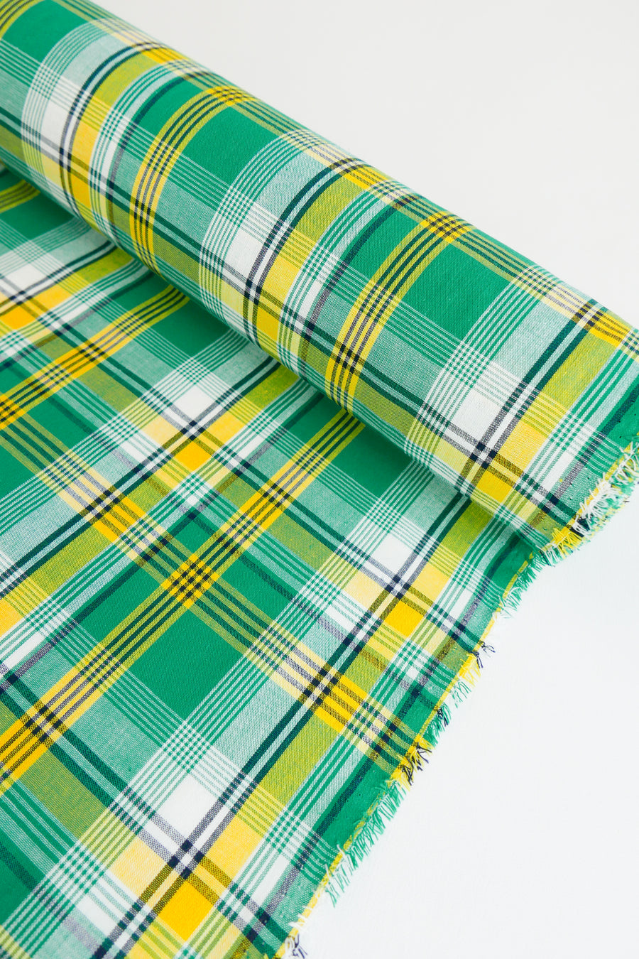 Madras Check - French Yarn Dyed Linen | Lime Zest