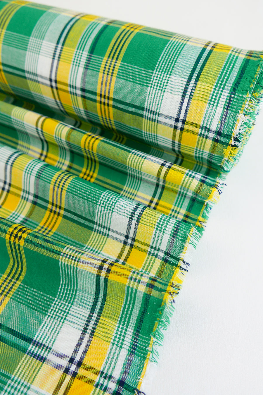 Madras Check - French Yarn Dyed Linen | Lime Zest
