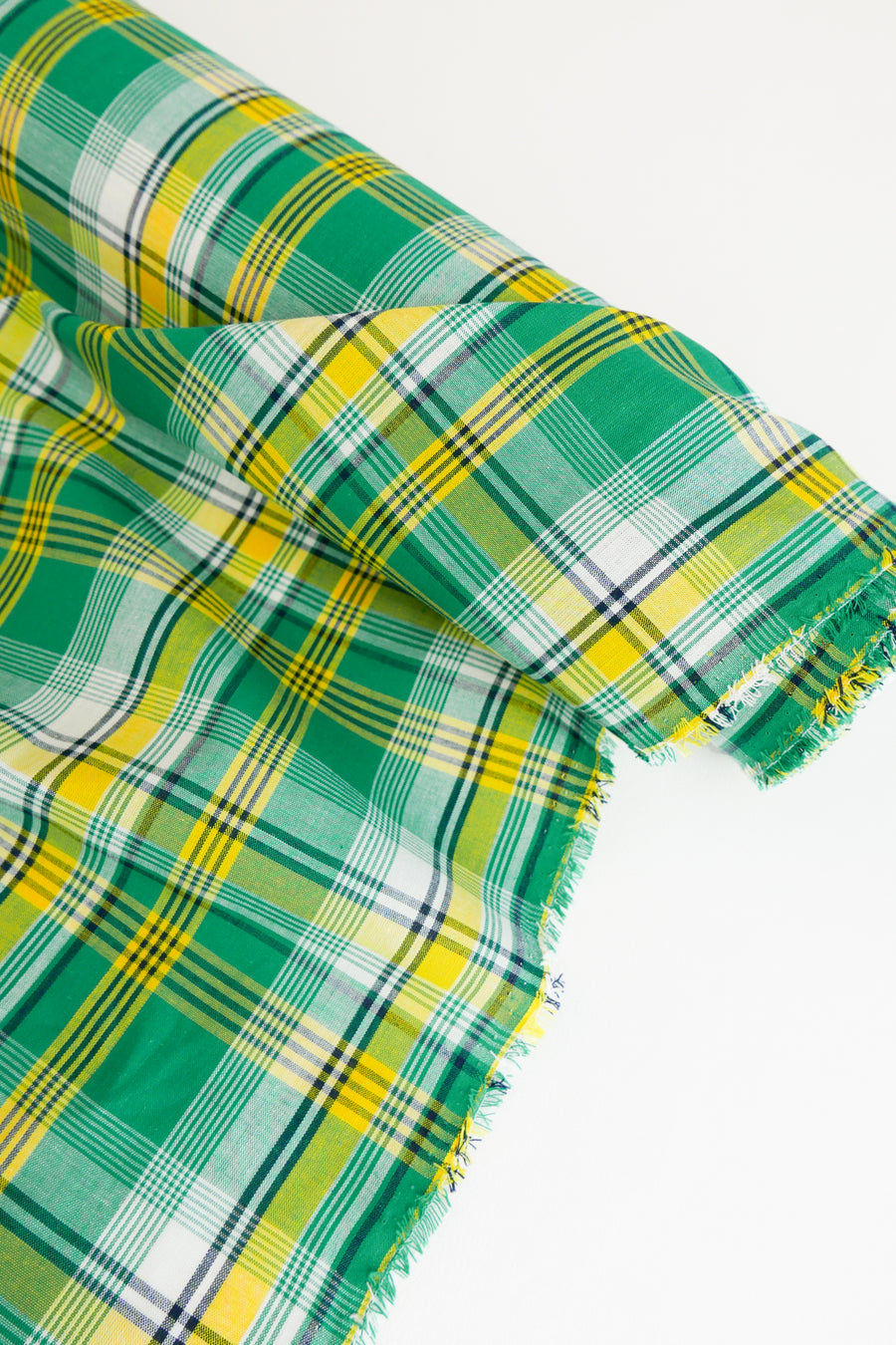 Madras Check - French Yarn Dyed Linen | Lime Zest