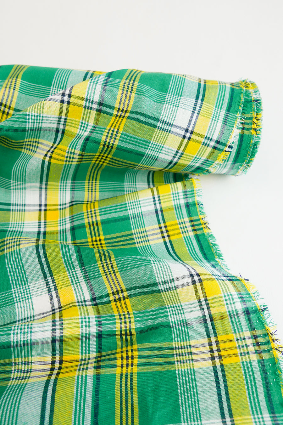 Madras Check - French Yarn Dyed Linen | Lime Zest