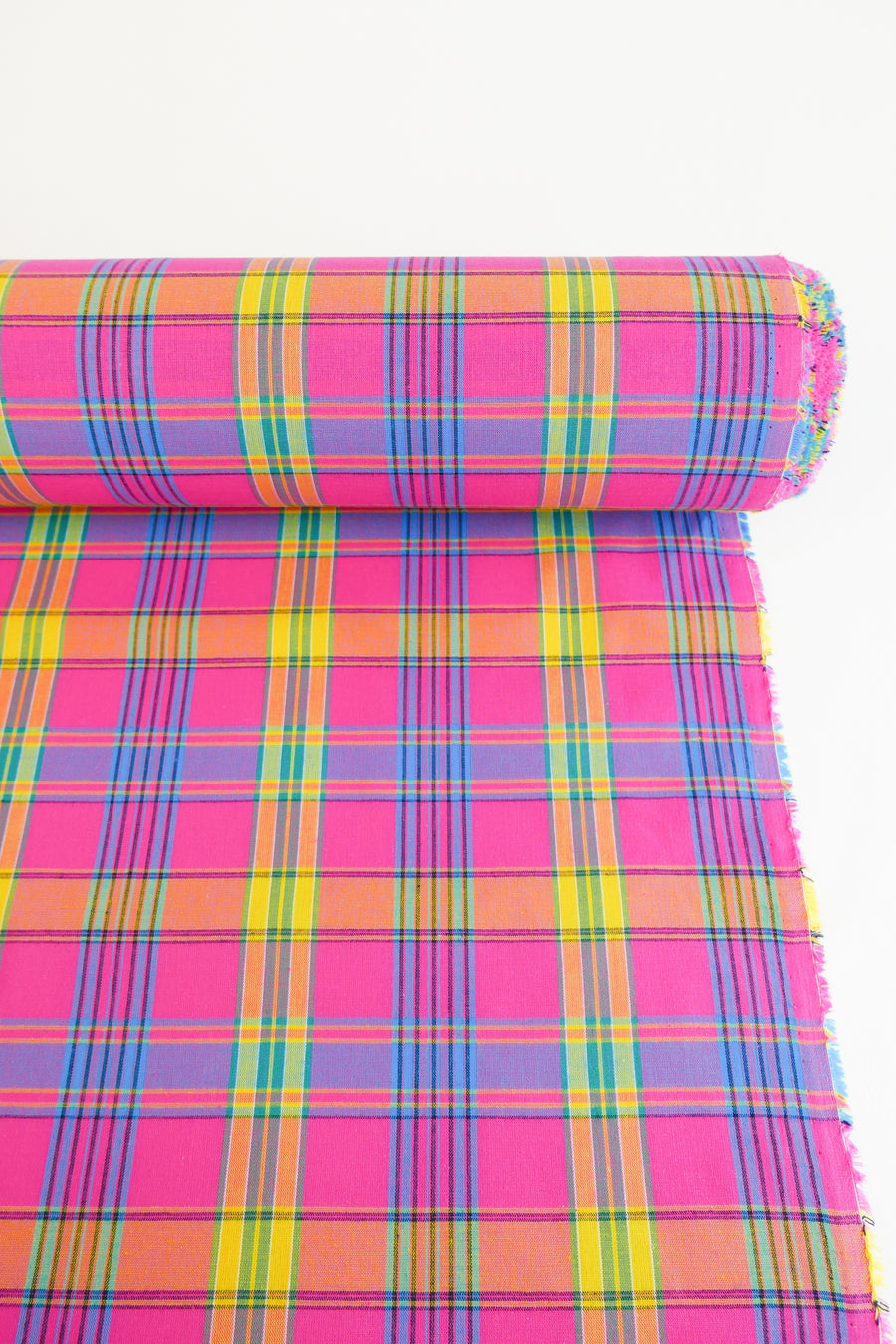 Madras Check - French Yarn Dyed Linen | Pink Punch