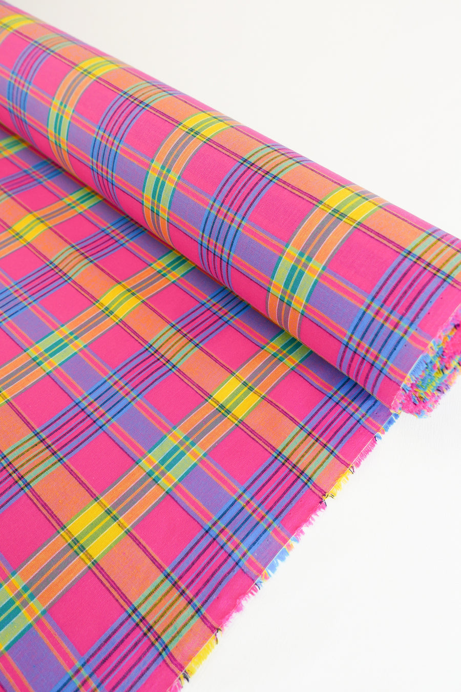 Madras Check - French Yarn Dyed Linen | Pink Punch