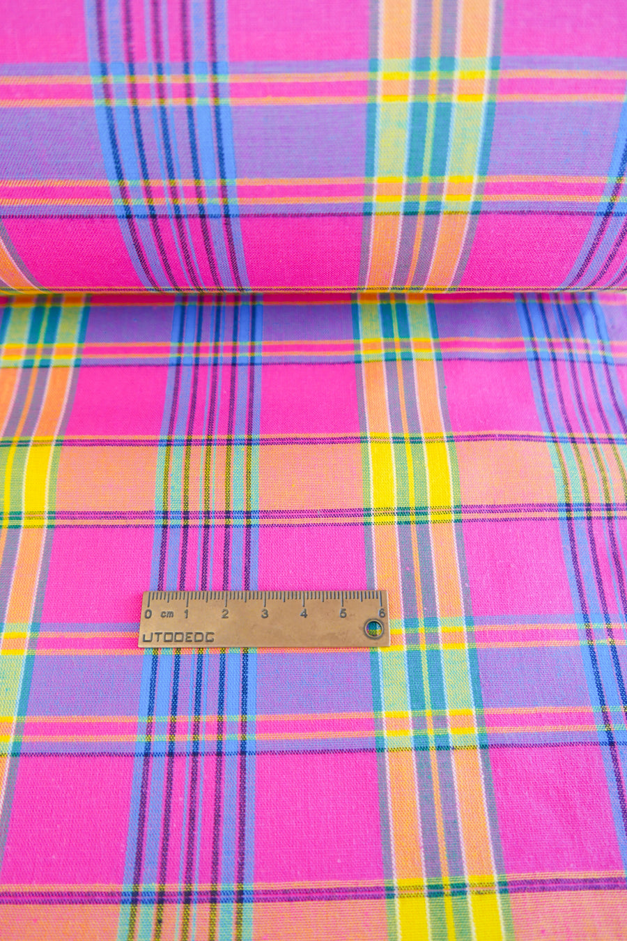 Madras Check - French Yarn Dyed Linen | Pink Punch