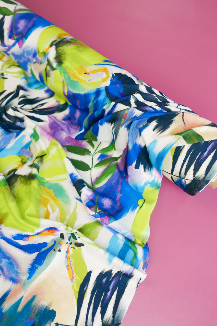 Evian - Printed Viscose Knit | Blueberry