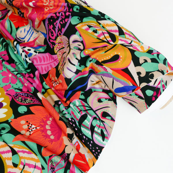 Mia - Printed Viscose Knit | Onyx Remnant (2.5m)