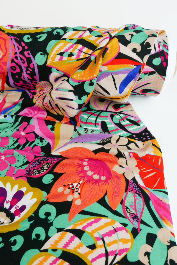 Mia - Printed Viscose Knit | Onyx