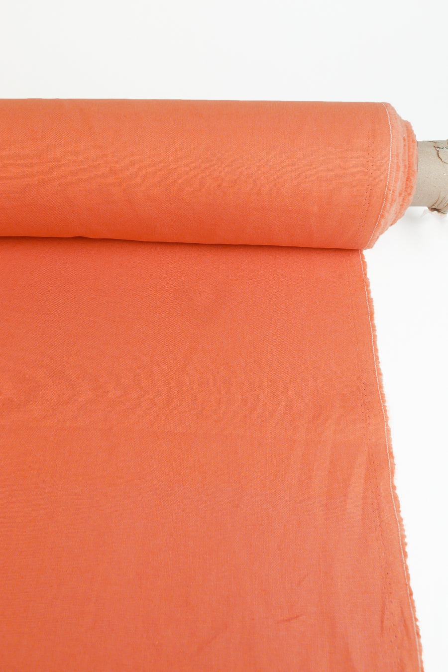 Freya - Heavy Square Weave Linen | Sunset Orange