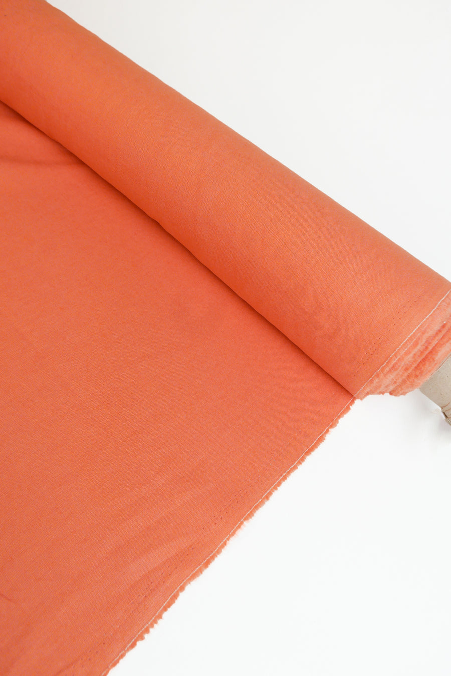 Freya - Heavy Square Weave Linen | Sunset Orange