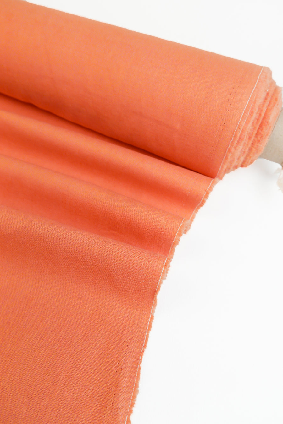 Freya - Heavy Square Weave Linen | Sunset Orange