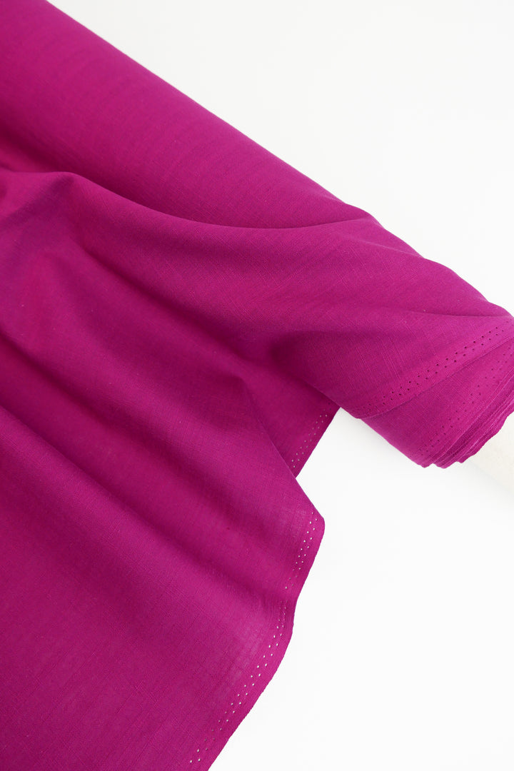 Amber - Crosshatch Linen | Magenta