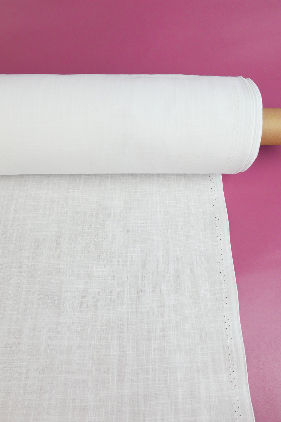 Amber - Crosshatch Linen | Snow White