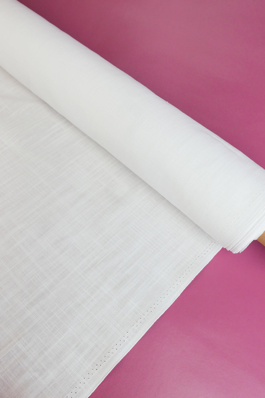 Amber - Crosshatch Linen | Snow White