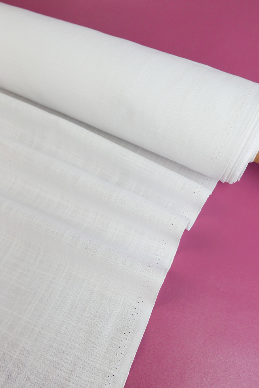 Amber - Crosshatch Linen | Snow White