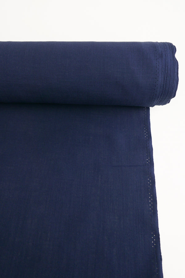 Amber - Crosshatch Linen | Navy