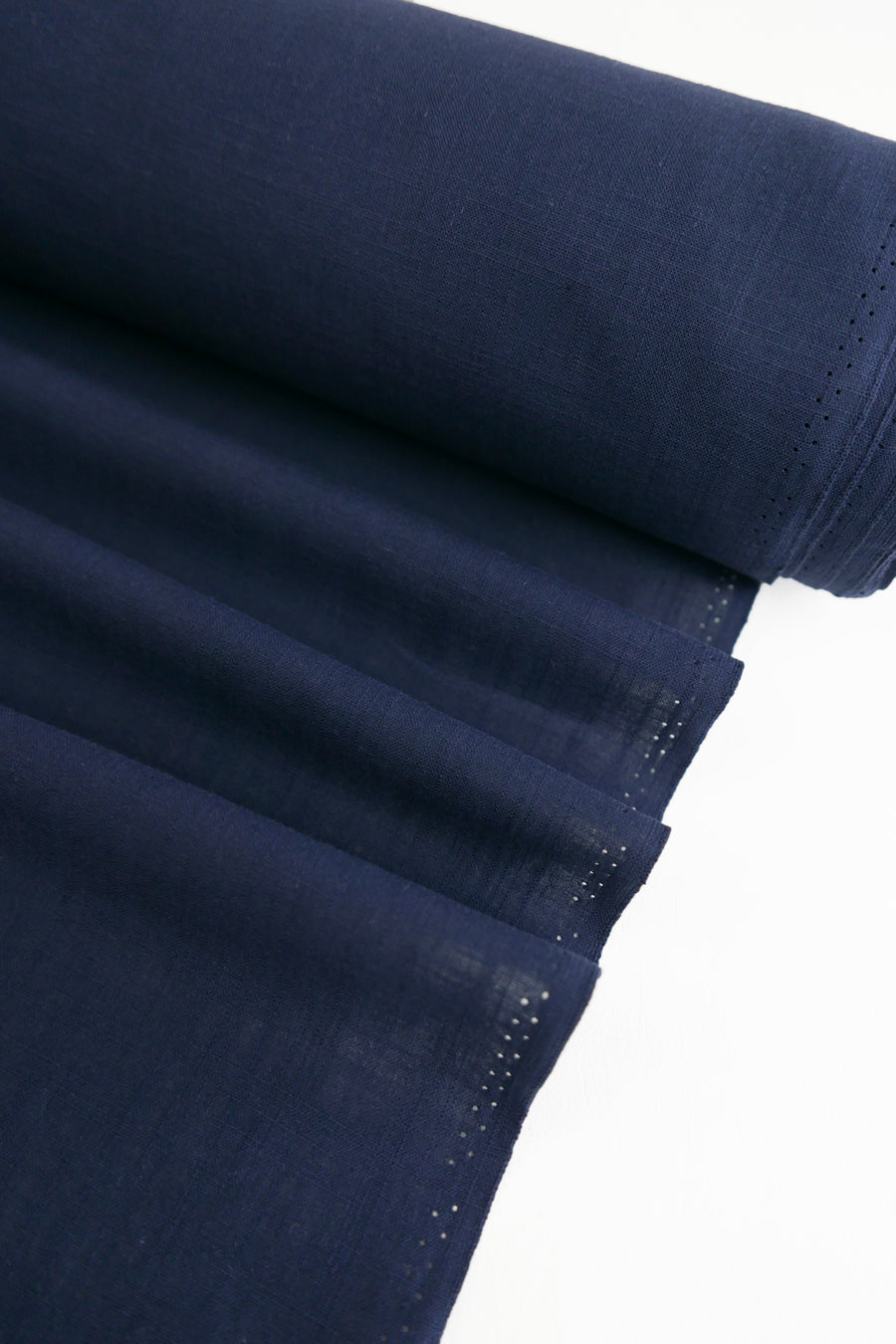 Amber - Crosshatch Linen | Navy
