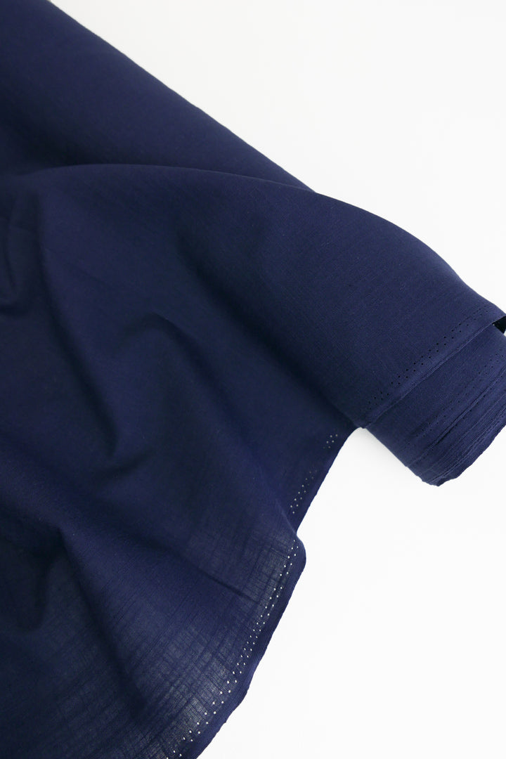 Amber - Crosshatch Linen | Navy