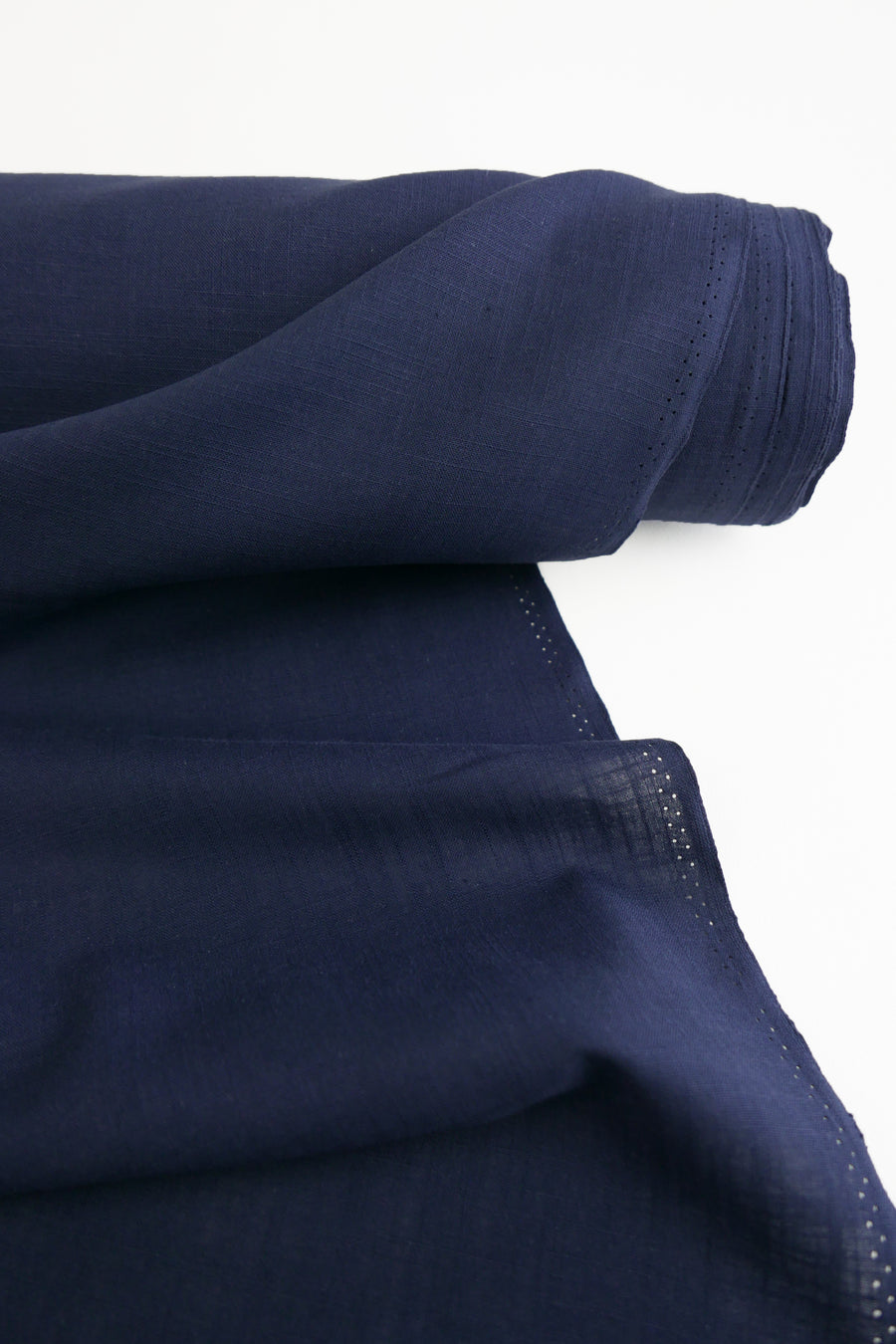 Amber - Crosshatch Linen | Navy