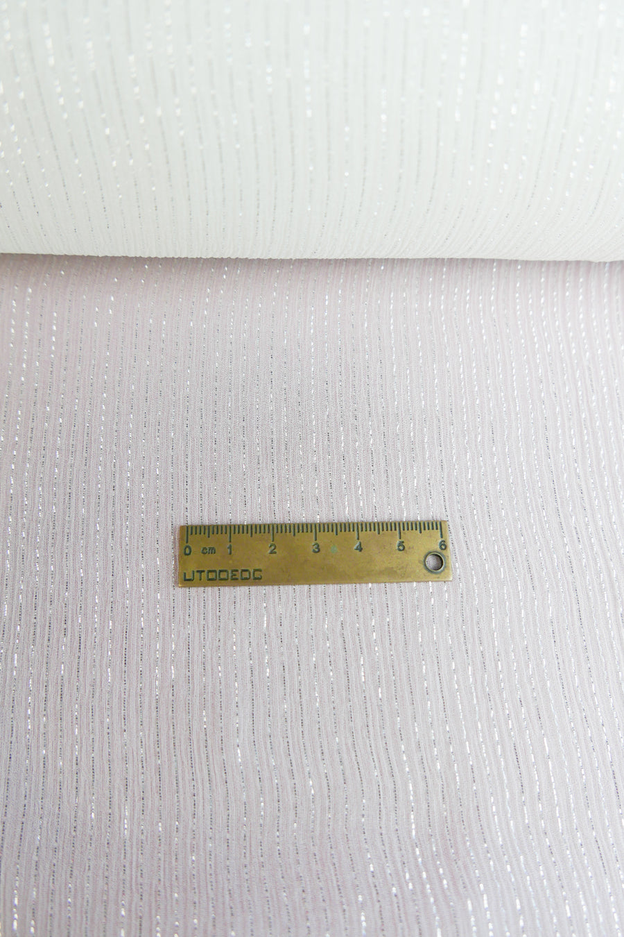 Crinkle Silk Georgette | Silver Stripe