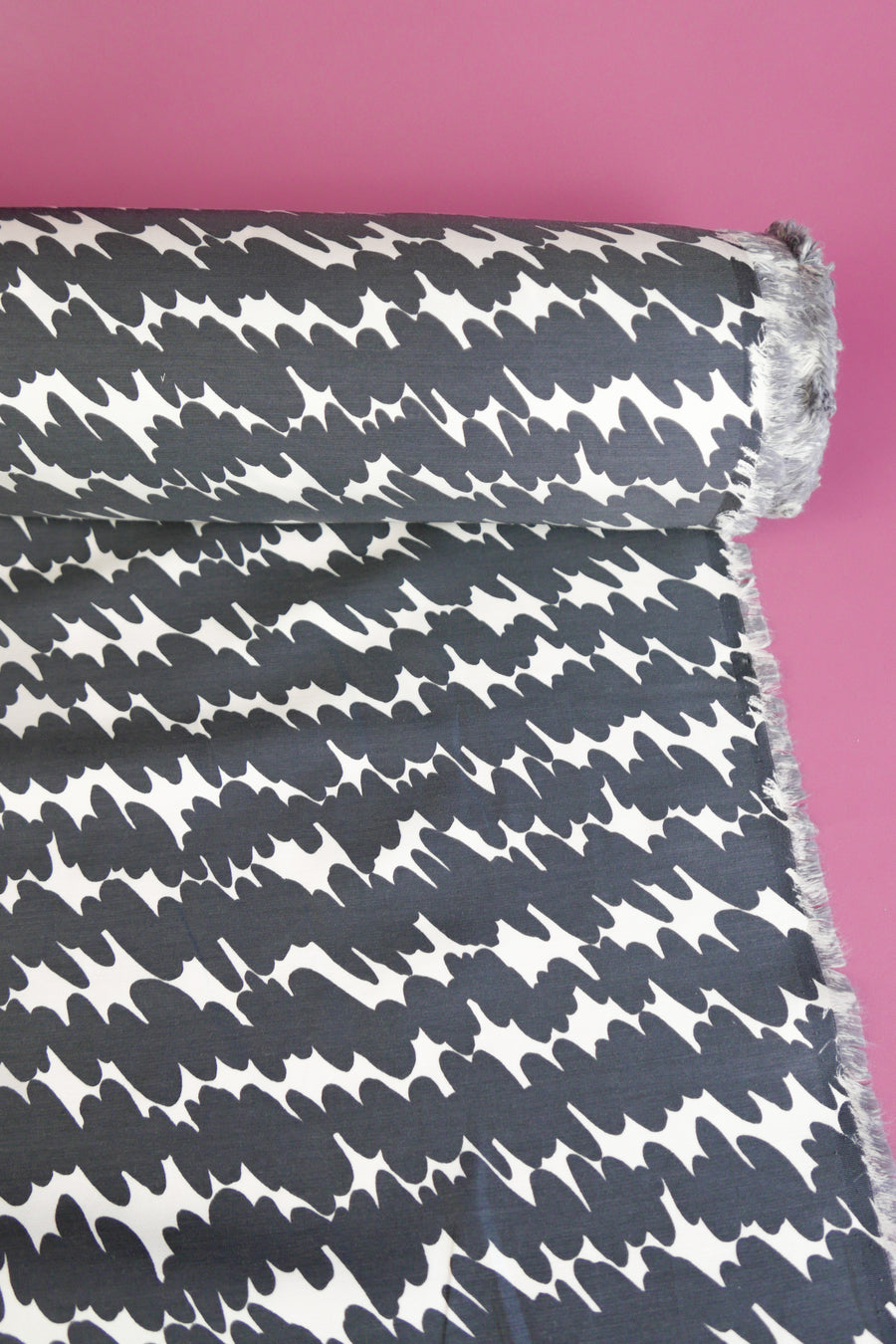 Scribble Print - Silk Twill | Charcoal