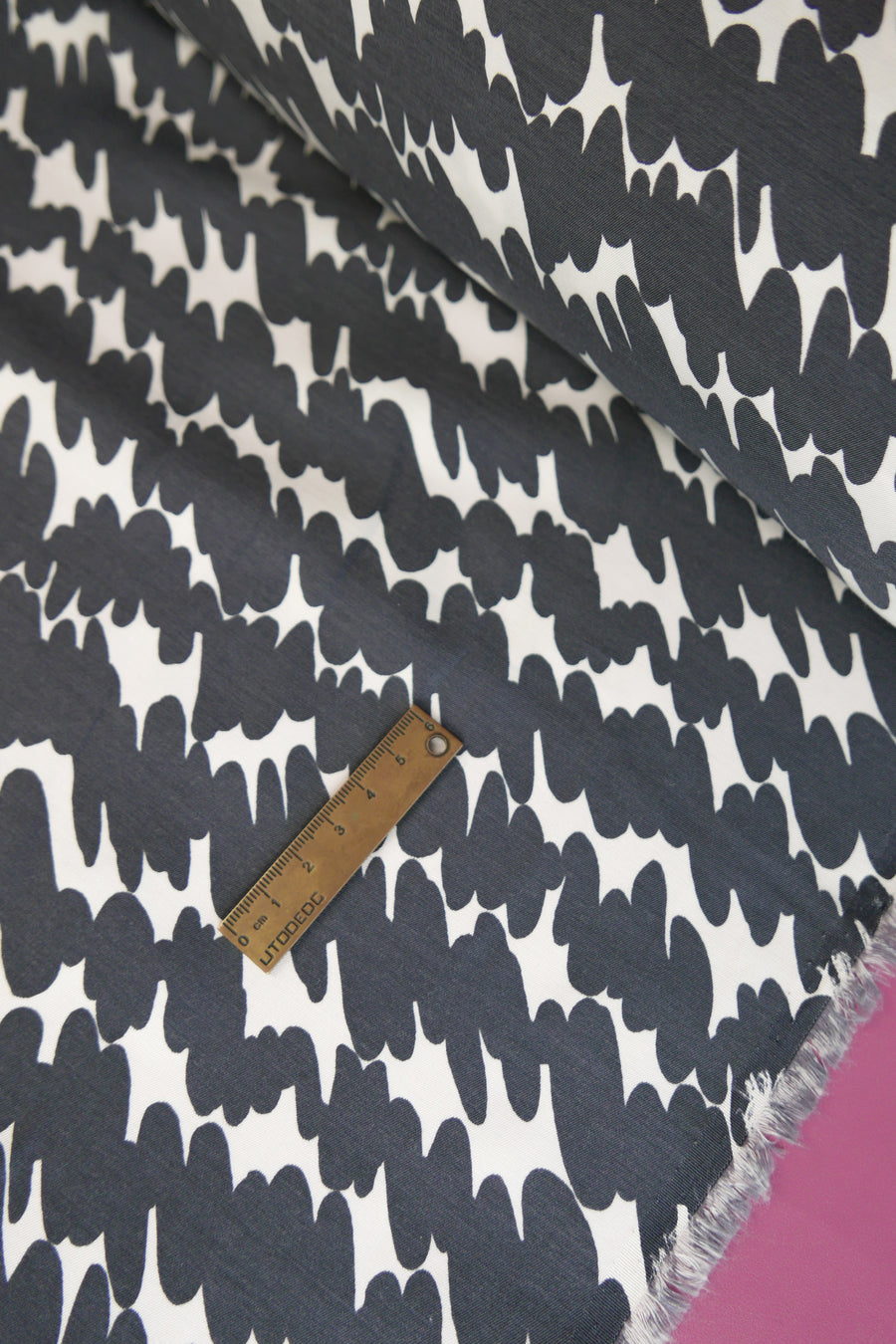 Scribble Print - Silk Twill | Charcoal