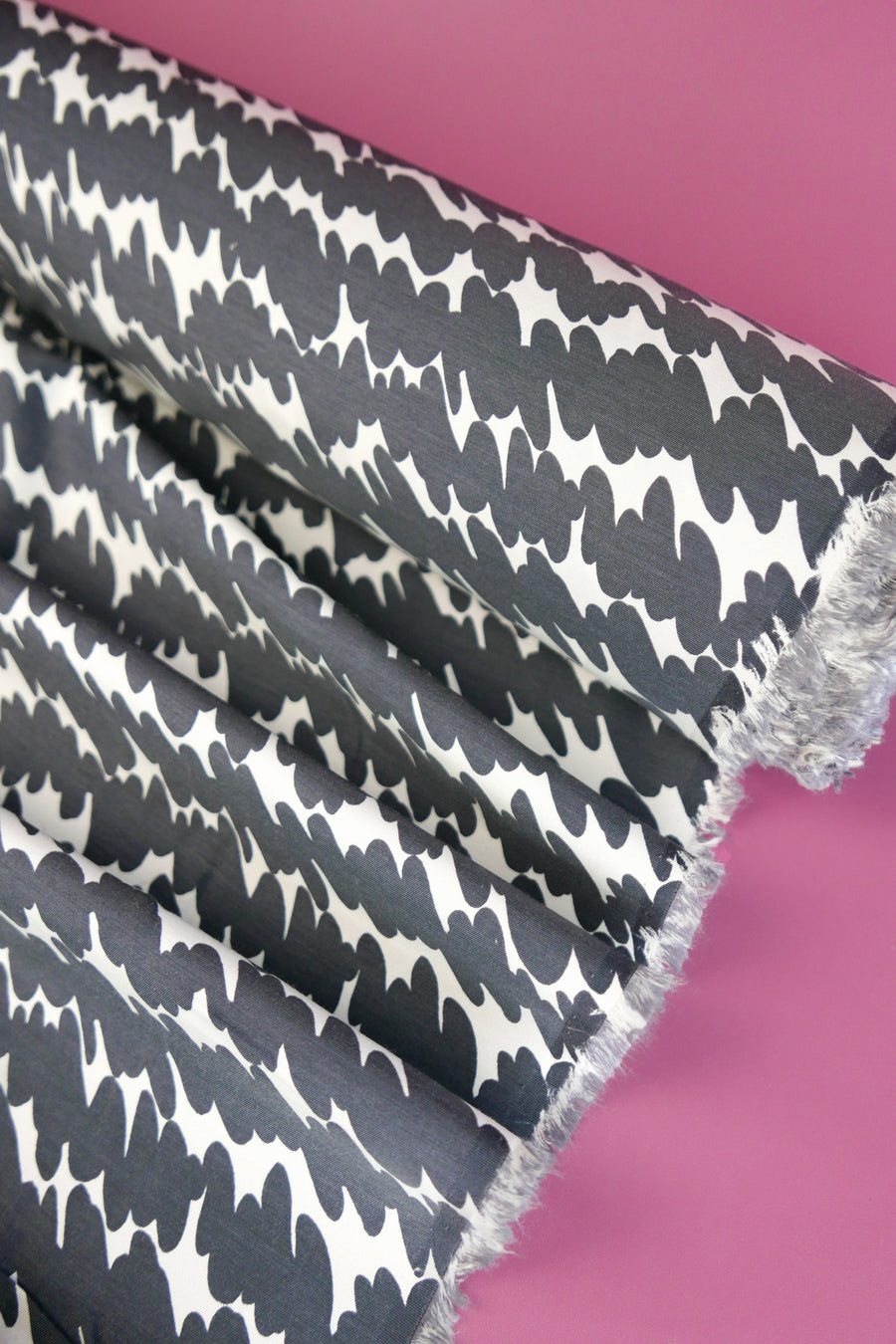 Scribble Print - Silk Twill | Charcoal