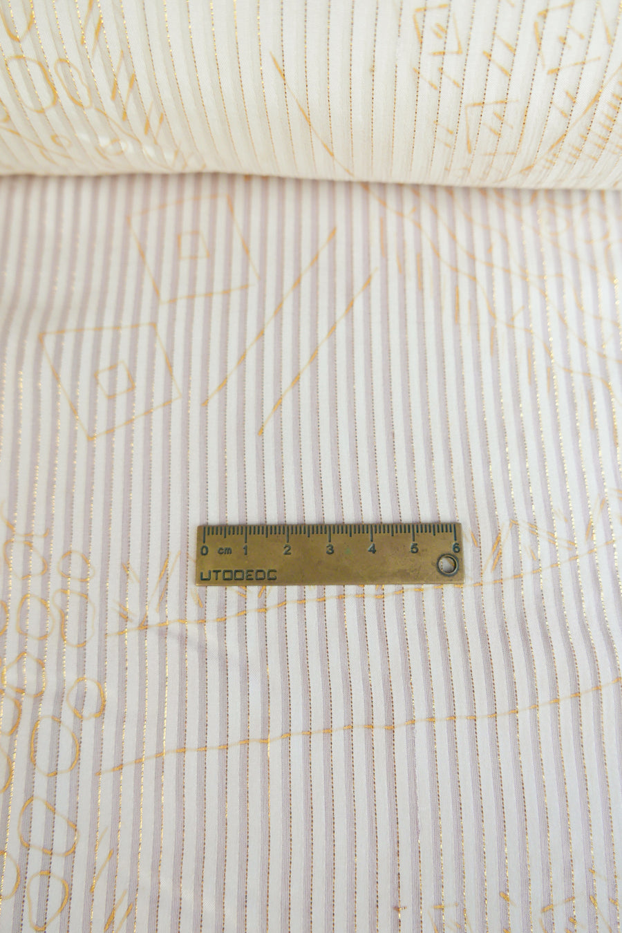 Printed Silk Stripe Burnout | Gold