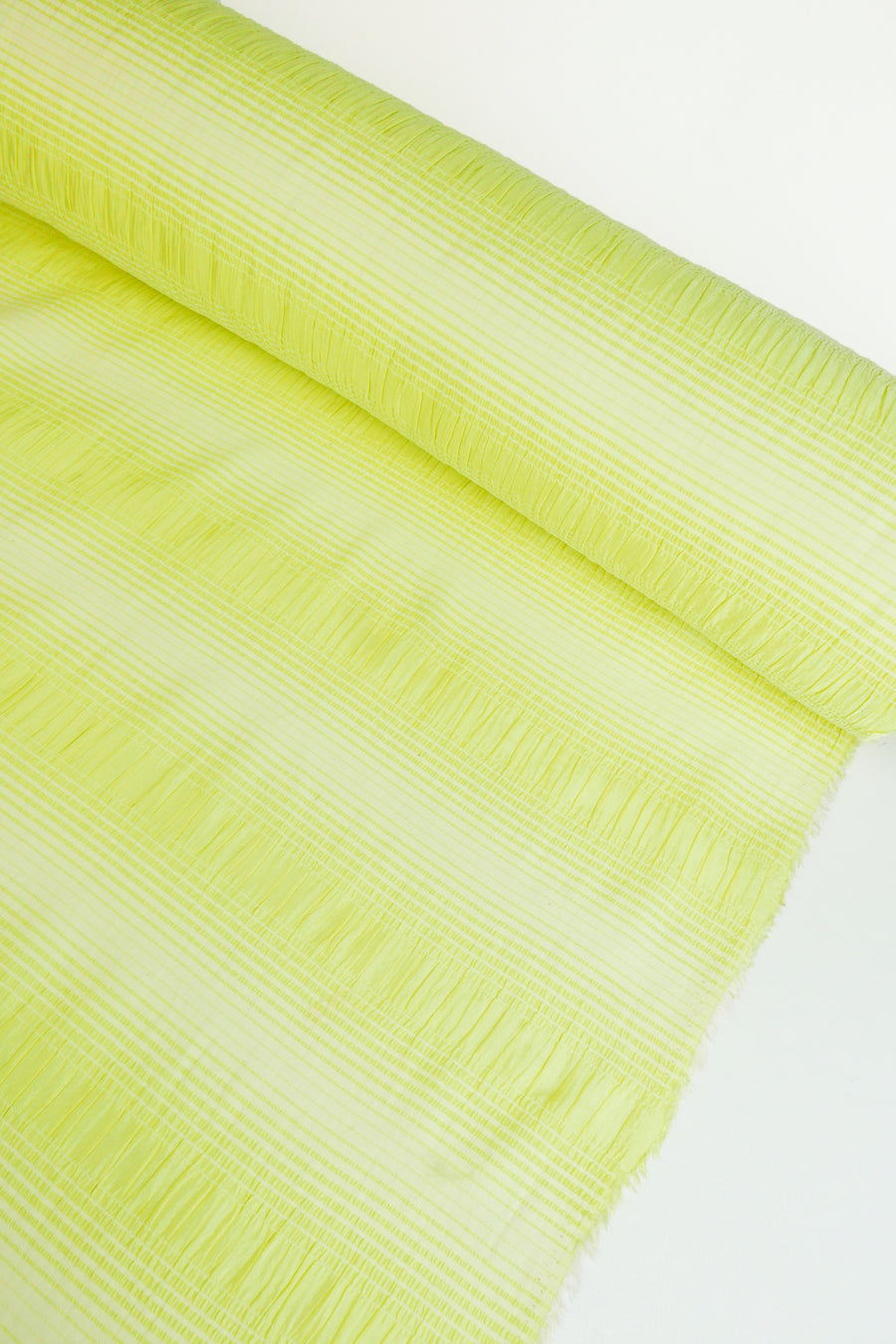 Shirred Pure Silk | Lime Zest