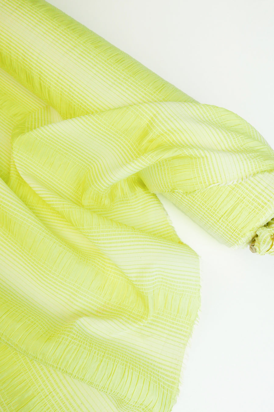 Shirred Pure Silk | Lime Zest