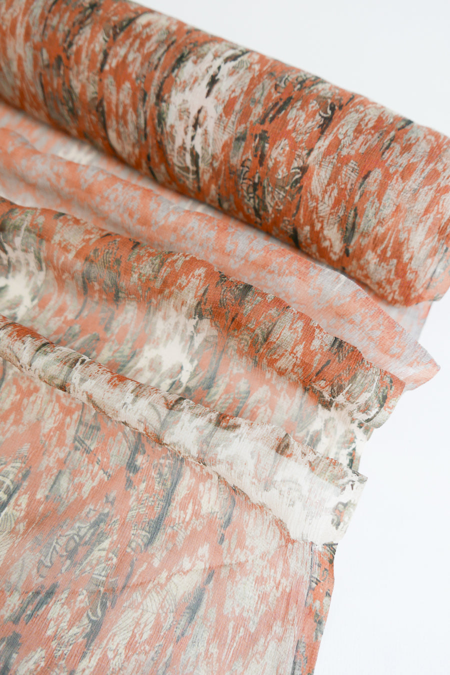 Crinkle Silk Georgette | Terracotta