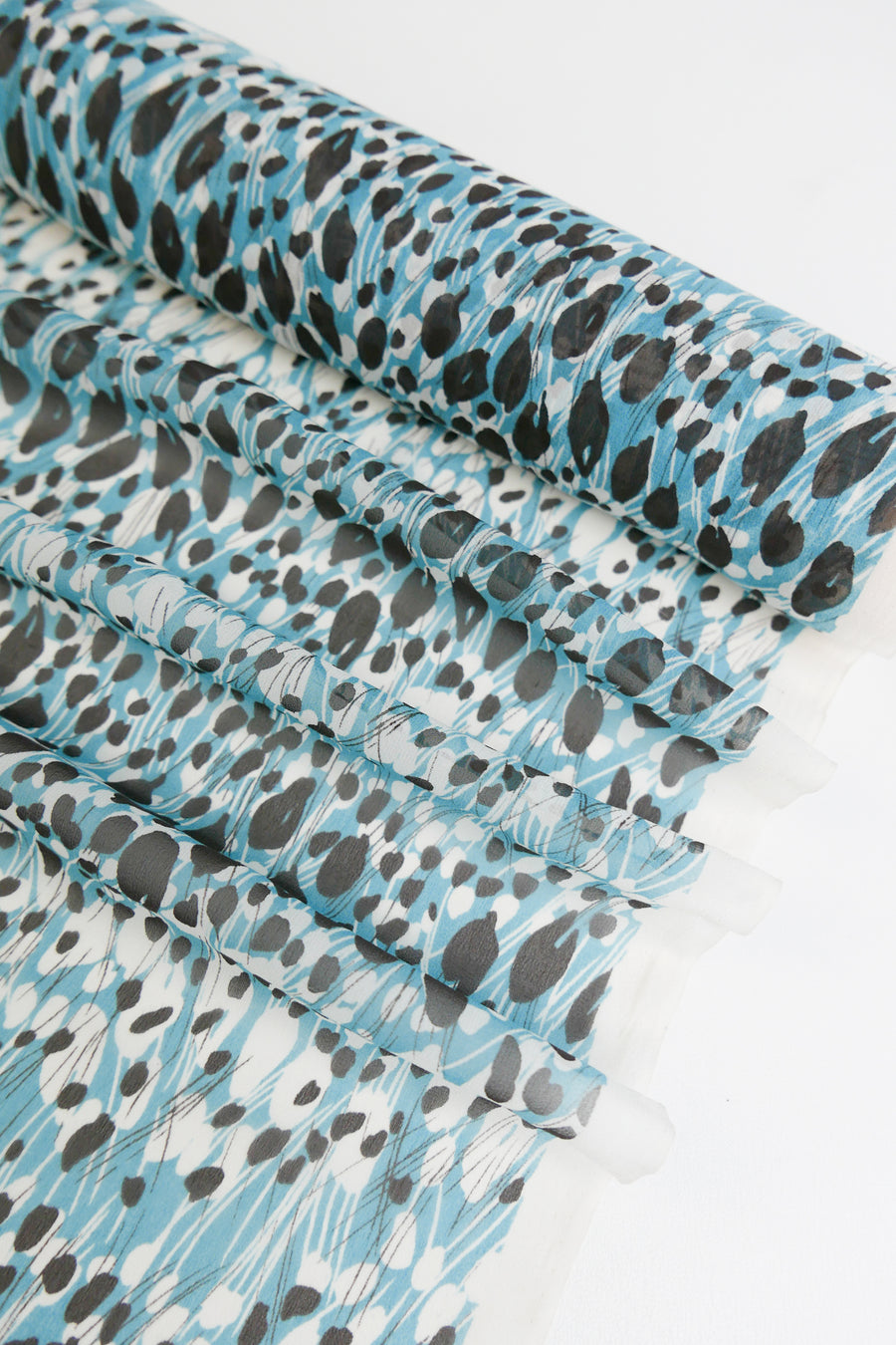 Printed Silk Georgette | Soft Teal