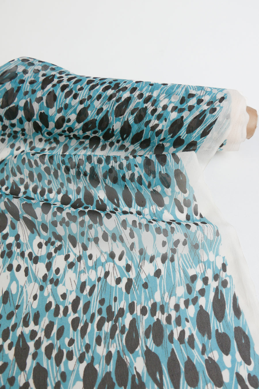 Printed Silk Georgette | Soft Teal