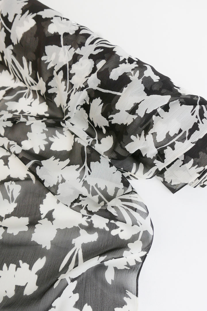 Crinkle Silk Georgette | Shadow Floral