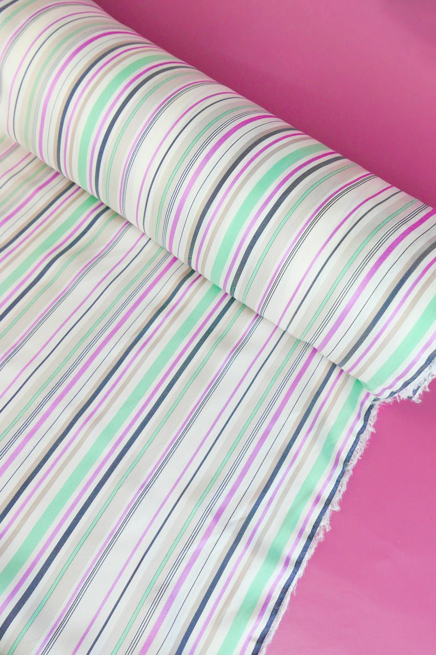 Yarn-Dyed Silk Twill Stripe