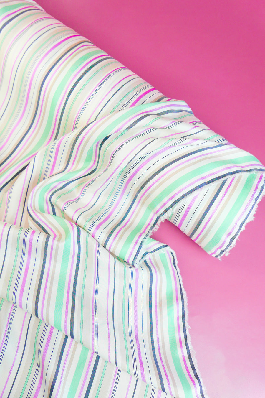 Yarn-Dyed Silk Twill Stripe