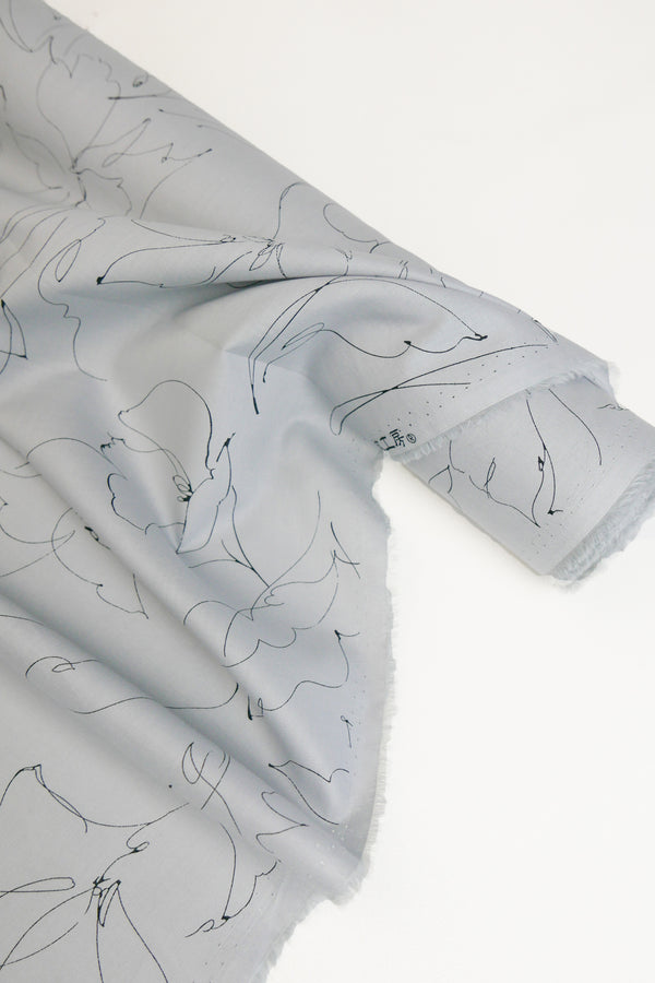 Sergio - Japanese Cotton Lawn | Dove Grey Remnant (2.5m)