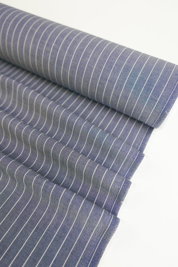 Aidan - Yarn-Dyed Cotton Shirting | Slate Stripe #7