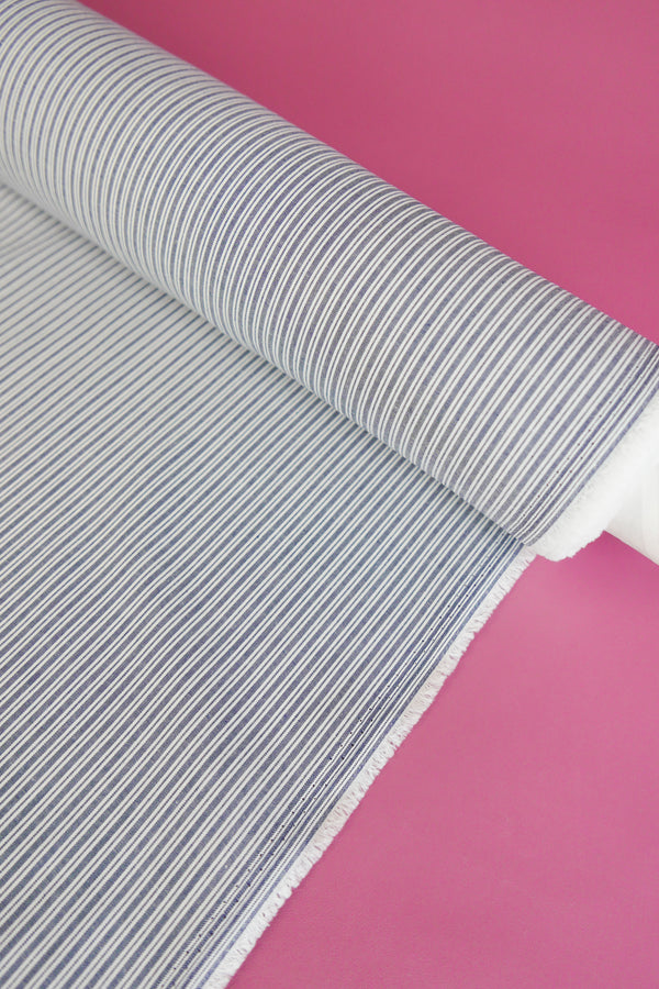 Aidan - Yarn-Dyed Cotton Shirting | Navy Stripe #6