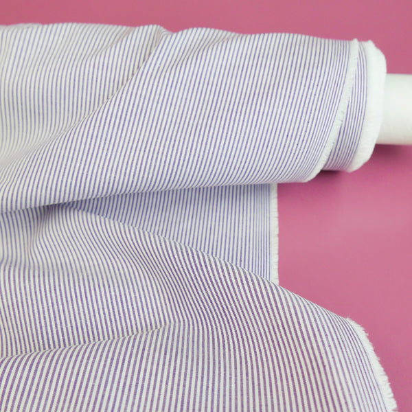 Aidan - Yarn-Dyed Cotton Shirting | Grape Stripe #3