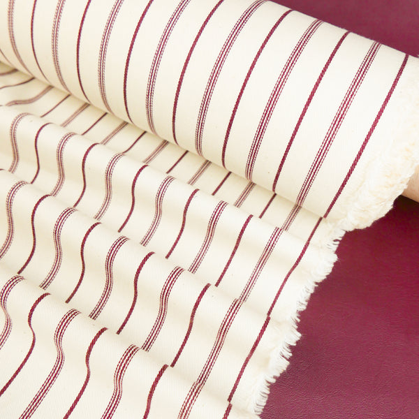Asahi - Japanese Cotton Twill | Merlot Stripe Remnant (2M)