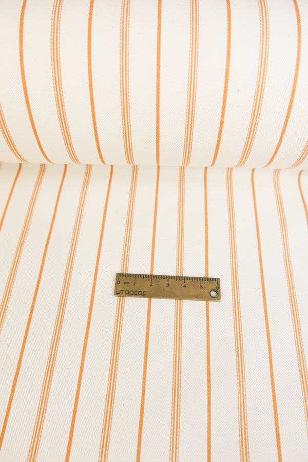 Asahi - Japanese Cotton Twill | Ochre Stripe