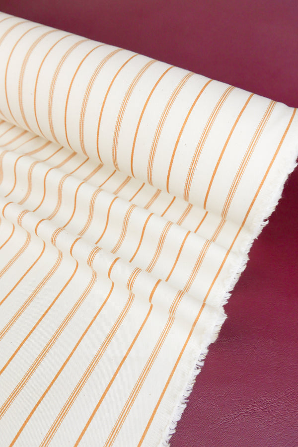 Asahi - Japanese Cotton Twill | Ochre Stripe