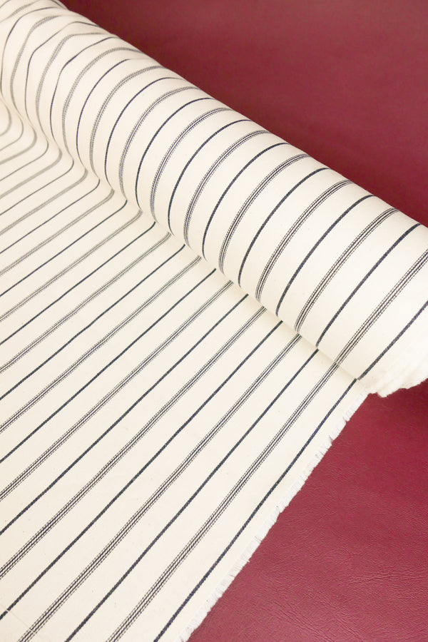 Asahi - Japanese Cotton Twill | Navy Stripe