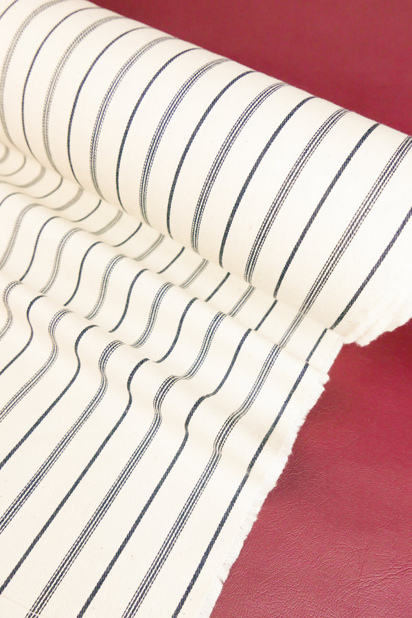 Asahi - Japanese Cotton Twill | Navy Stripe