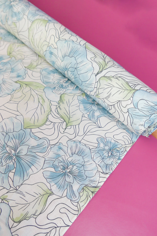 Jubilee - Cotton Voile Print | Powder Blue
