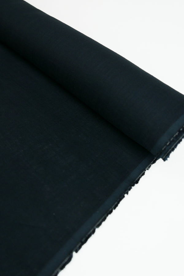 Midnight - Crosshatch Linen | Deep Navy