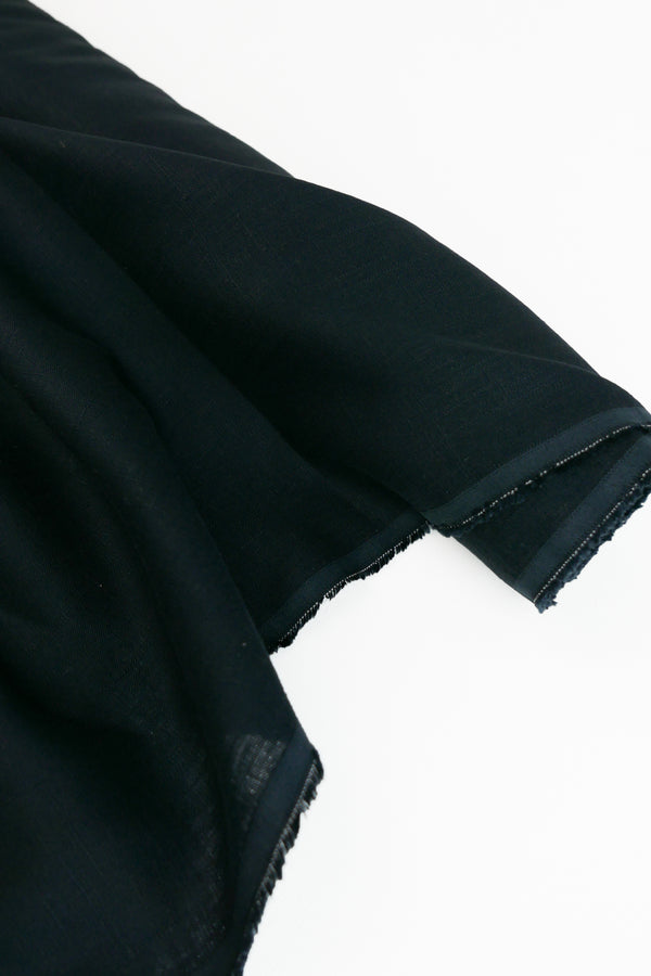 Midnight - Crosshatch Linen | Deep Navy