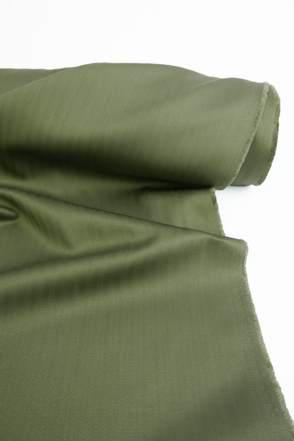 Ginza - Japanese Herringbone Cotton | Olive (LAST CUT- 1.8M)