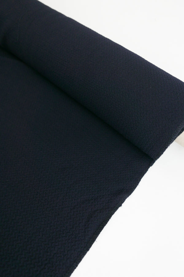 Waffle Wool Crepe | Midnight