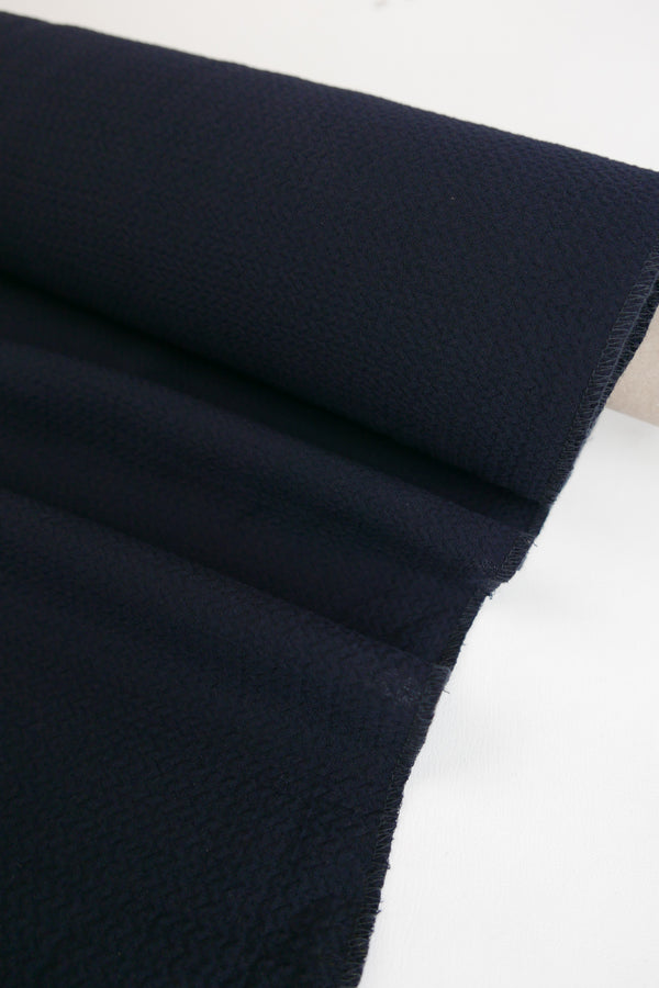 Waffle Wool Crepe | Midnight